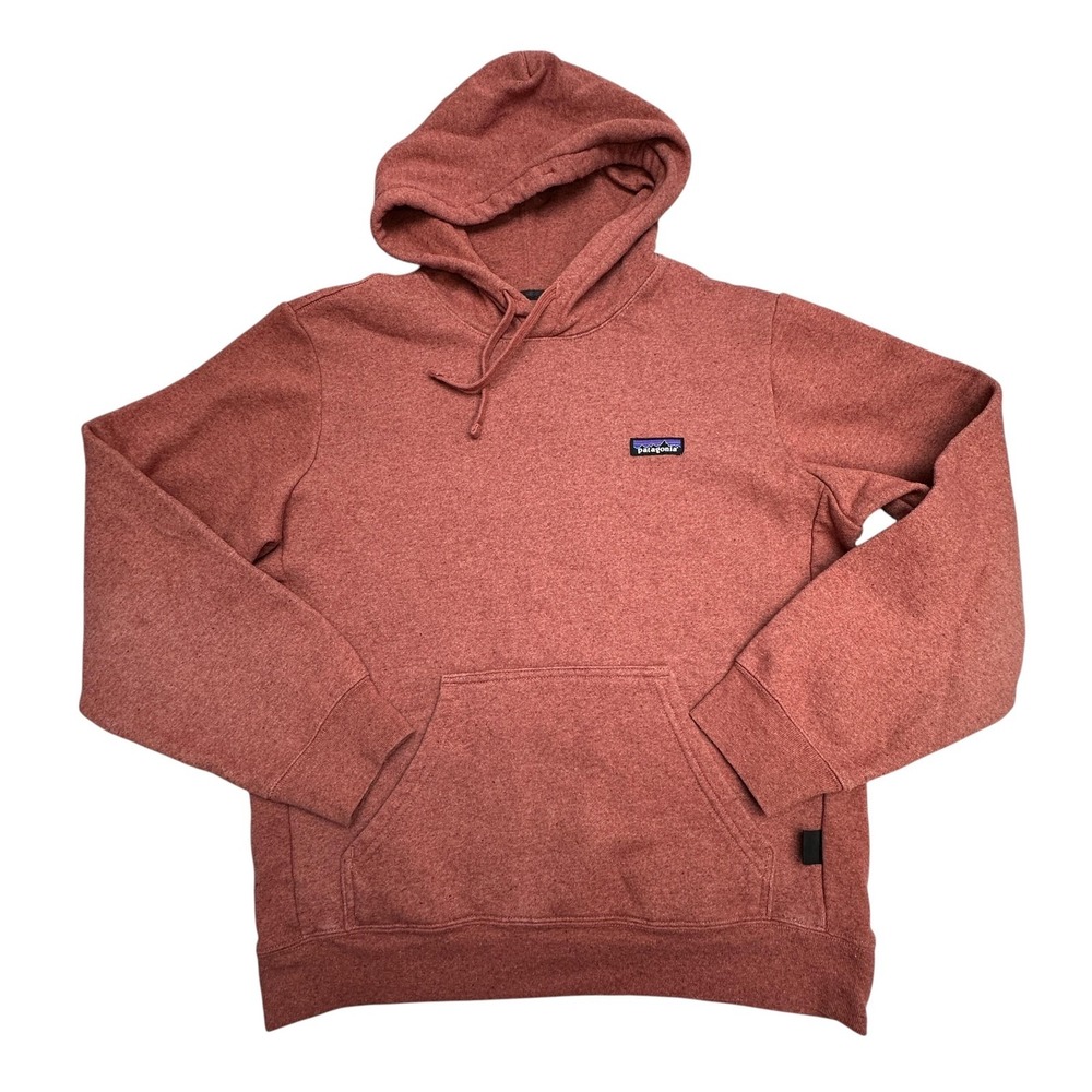 Patagonia Uprisal Hoodie Mens Small Red P-6 Logo Fleece Pullover Kangaroo Pocket